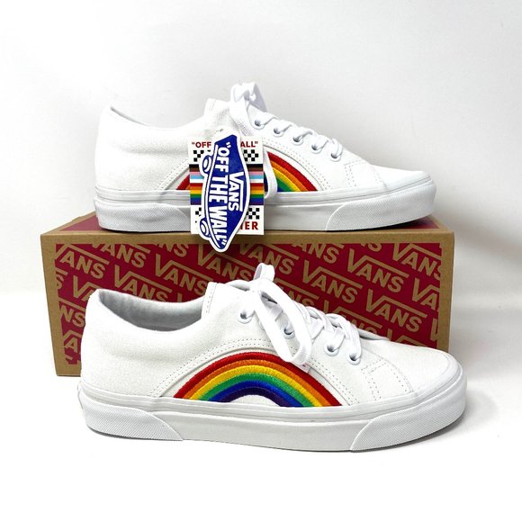 Vans Other - Vans Mens Sneakers LAMPIN 86 DX LGBTQIA White Canvas Rainbow Size VN0A54FC4GQ